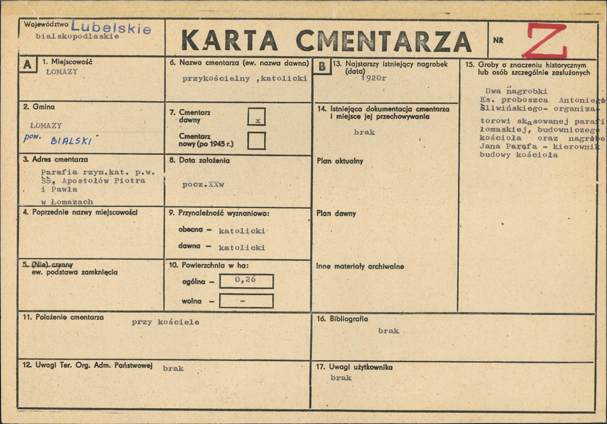 Karta cmentarza, skan nr 1