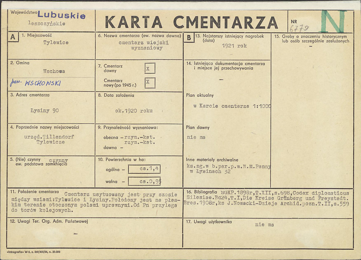 Karta cmentarza, skan nr 1