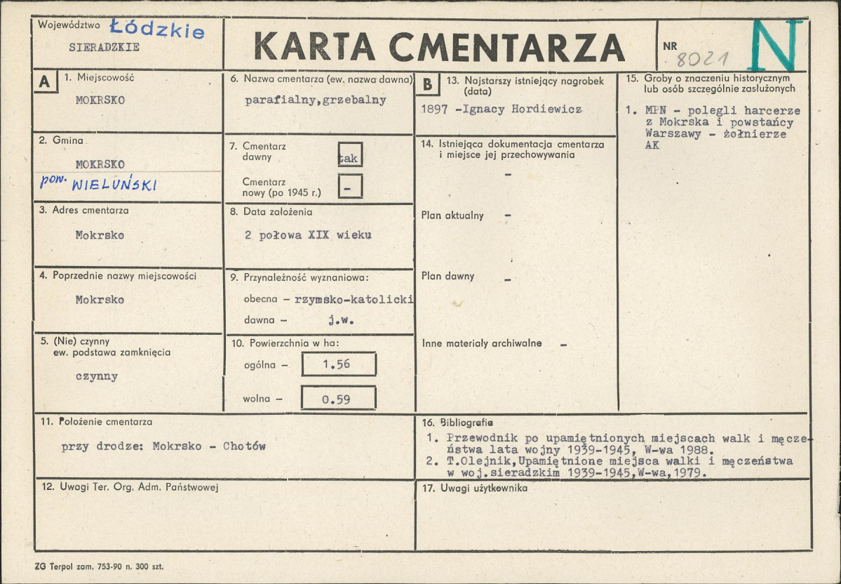 Karta cmentarza, skan nr 1