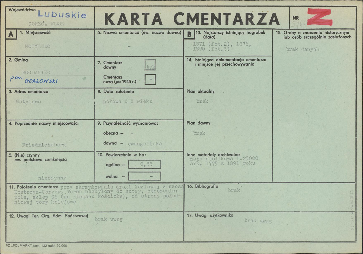 Karta cmentarza, skan nr 1