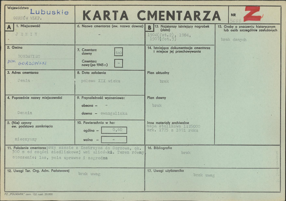 Karta cmentarza, skan nr 1