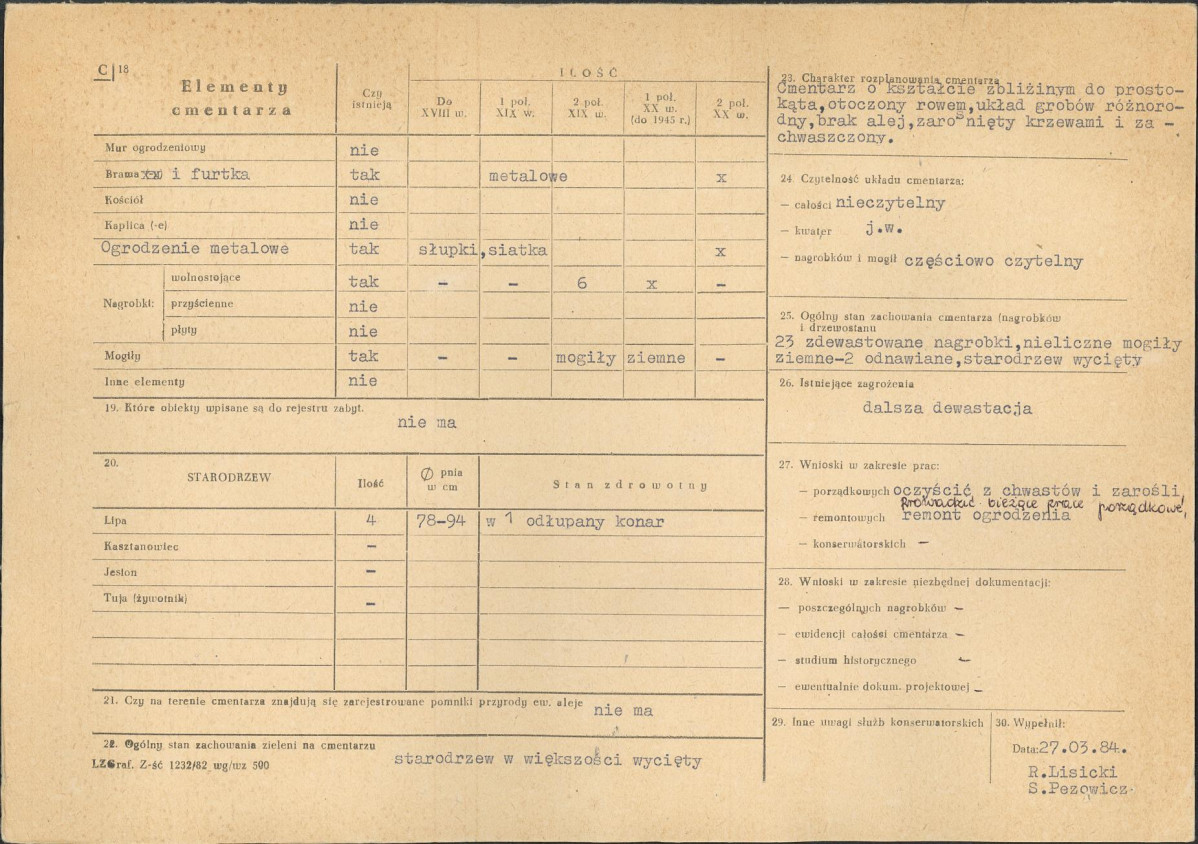 KC - Karta cmentarza, skan nr 2