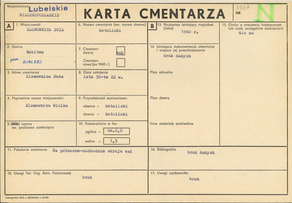 Karta cmentarza, skan nr 1