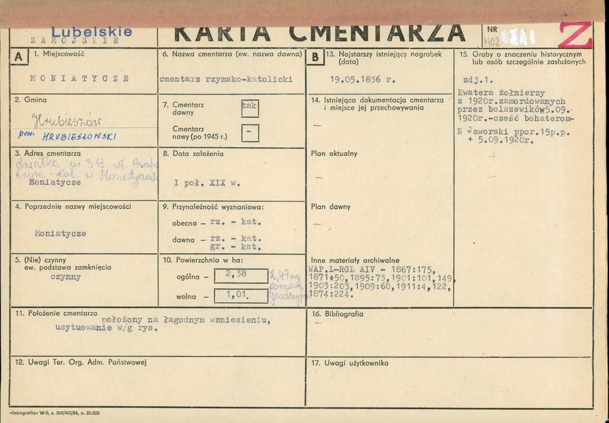 Karta cmentarza, skan nr 1