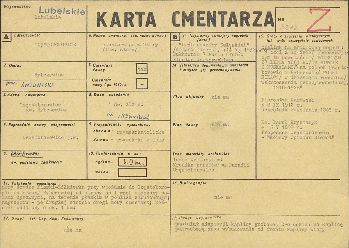 Karta cmentarza, skan nr 1