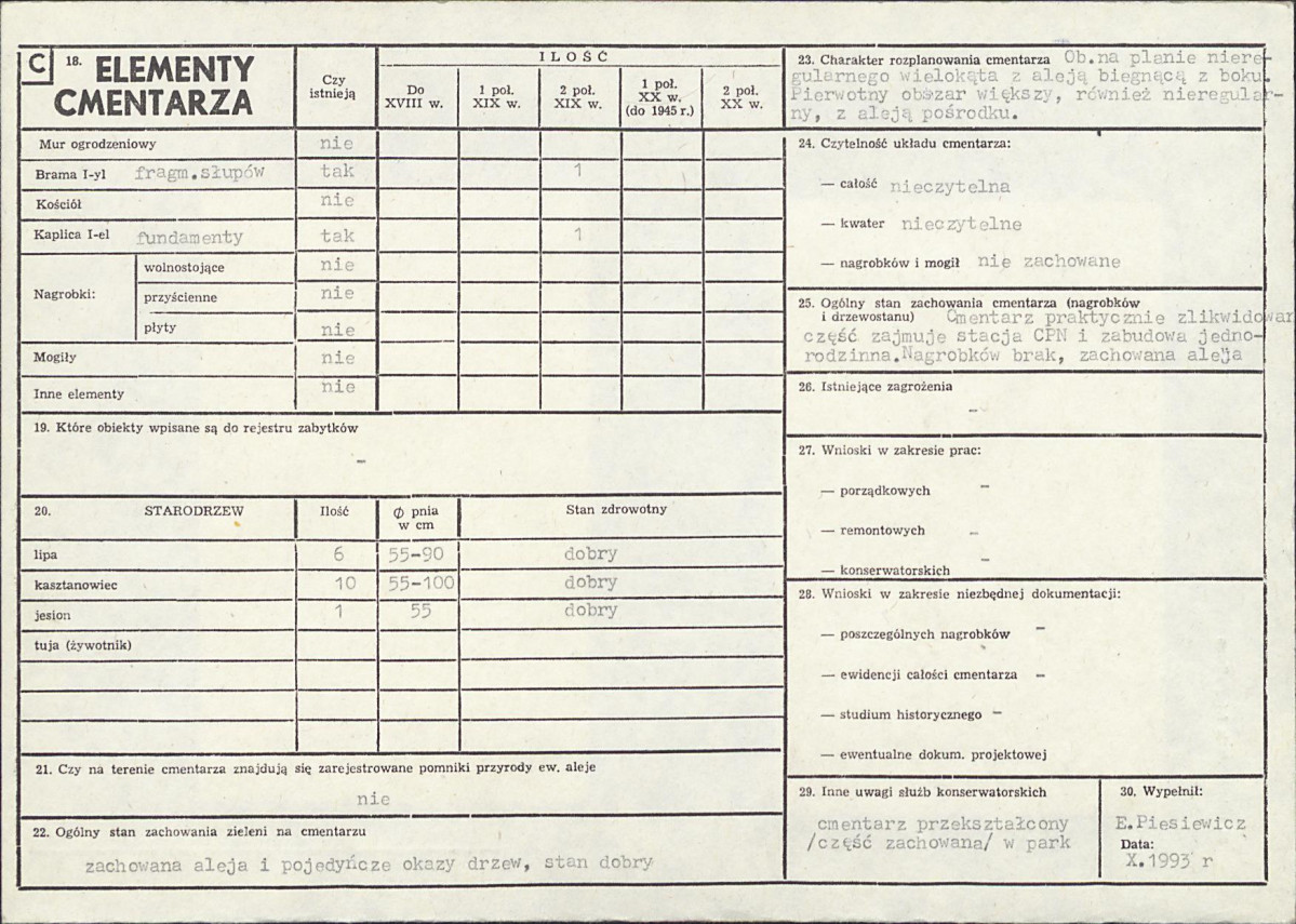 Karta cmentarza, skan nr 2