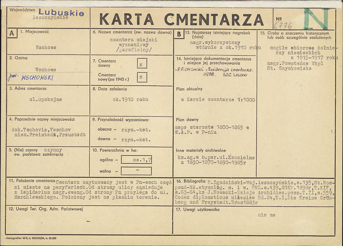 Karta cmentarza, skan nr 1