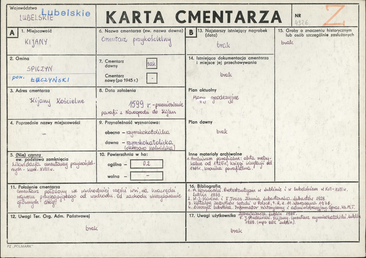 Karta cmentarza, skan nr 1
