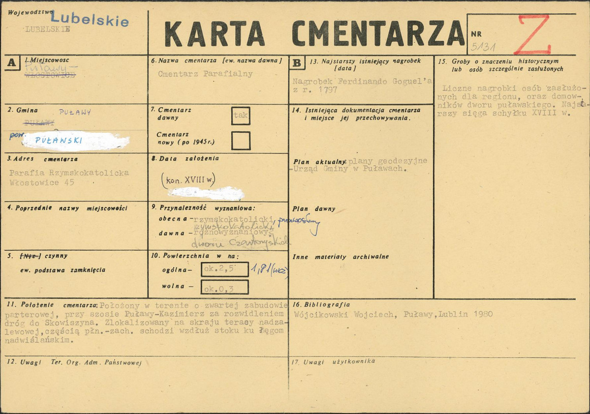 KC - Karta cmentarza, skan nr 1