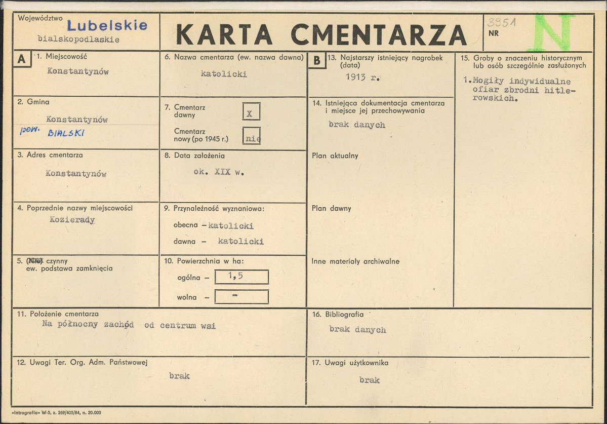 Karta cmentarza, skan nr 1
