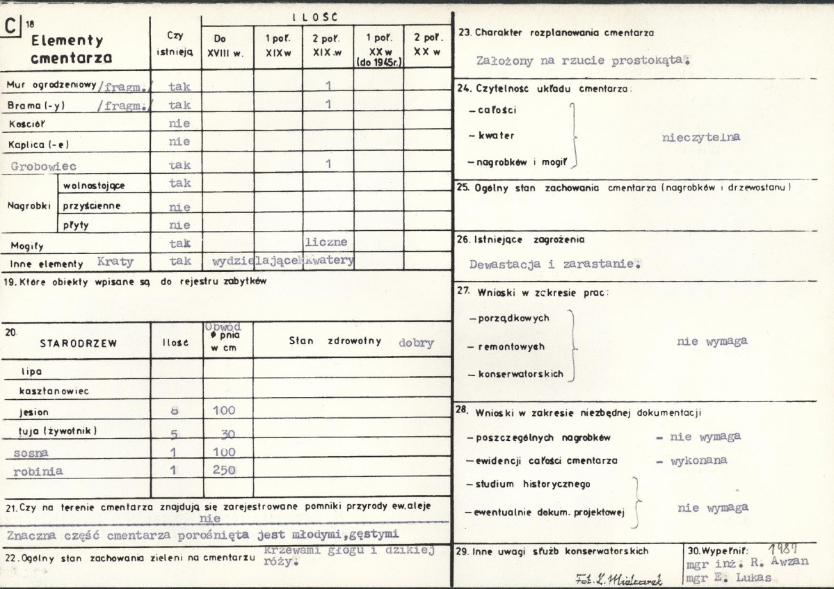 Karta cmentarza, skan nr 2