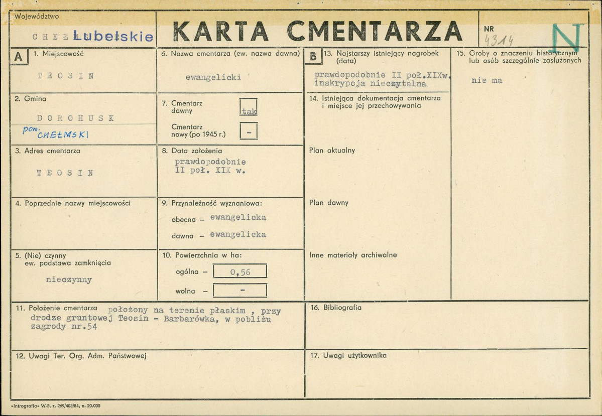 KC - Karta cmentarza, skan nr 1