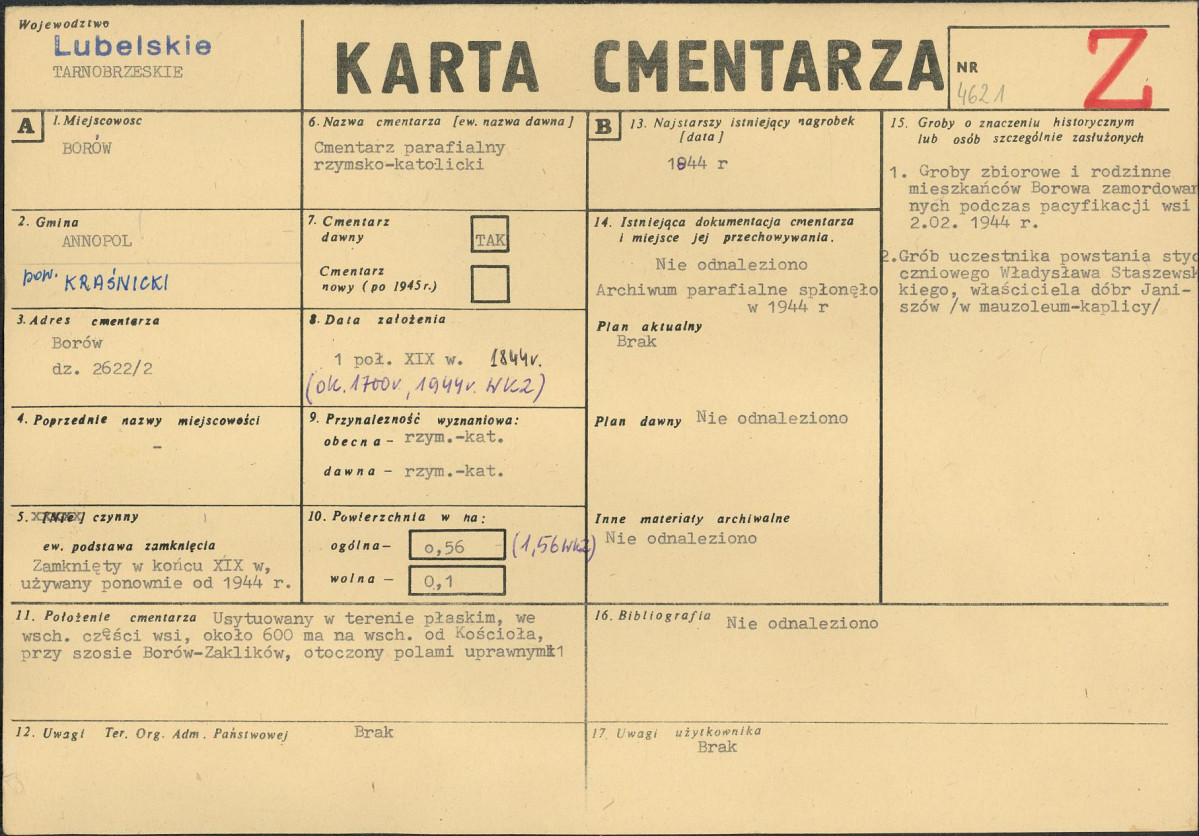 Karta cmentarza, skan nr 1