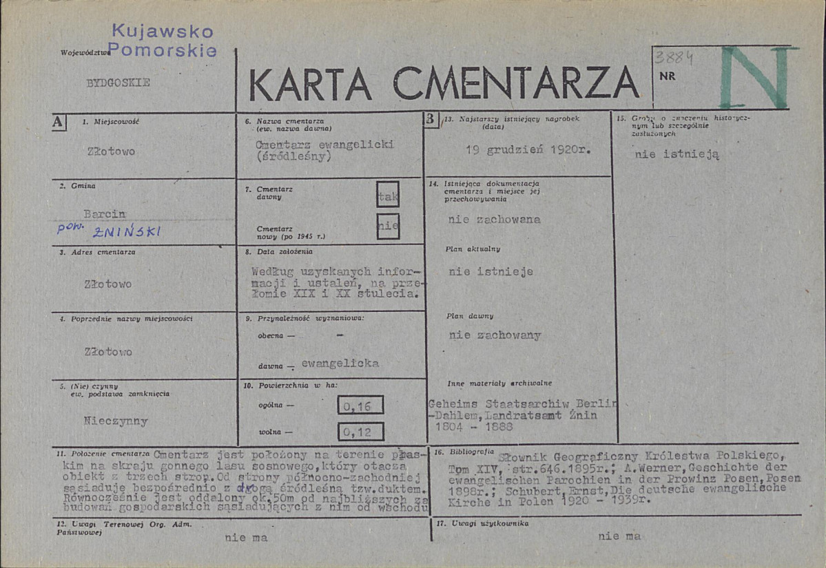 KC - Karta cmentarza, skan nr 1
