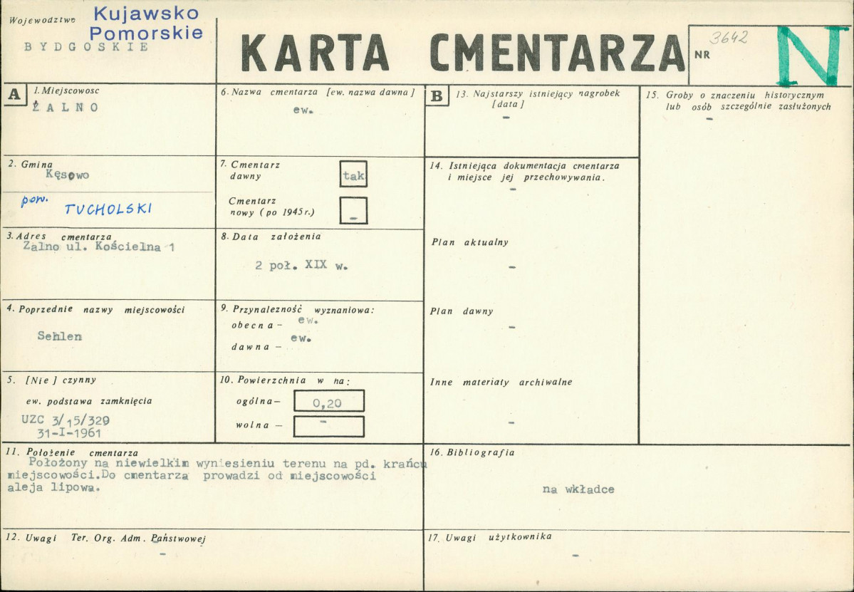KC - Karta cmentarza, skan nr 1