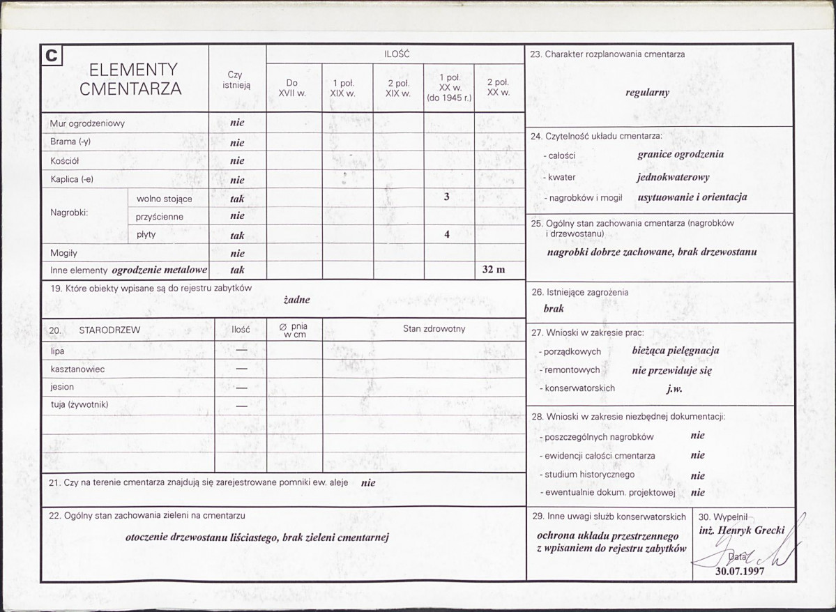 Karta cmentarza, skan nr 2