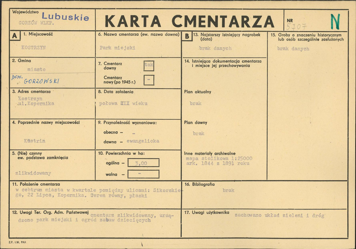 Karta cmentarza, skan nr 1