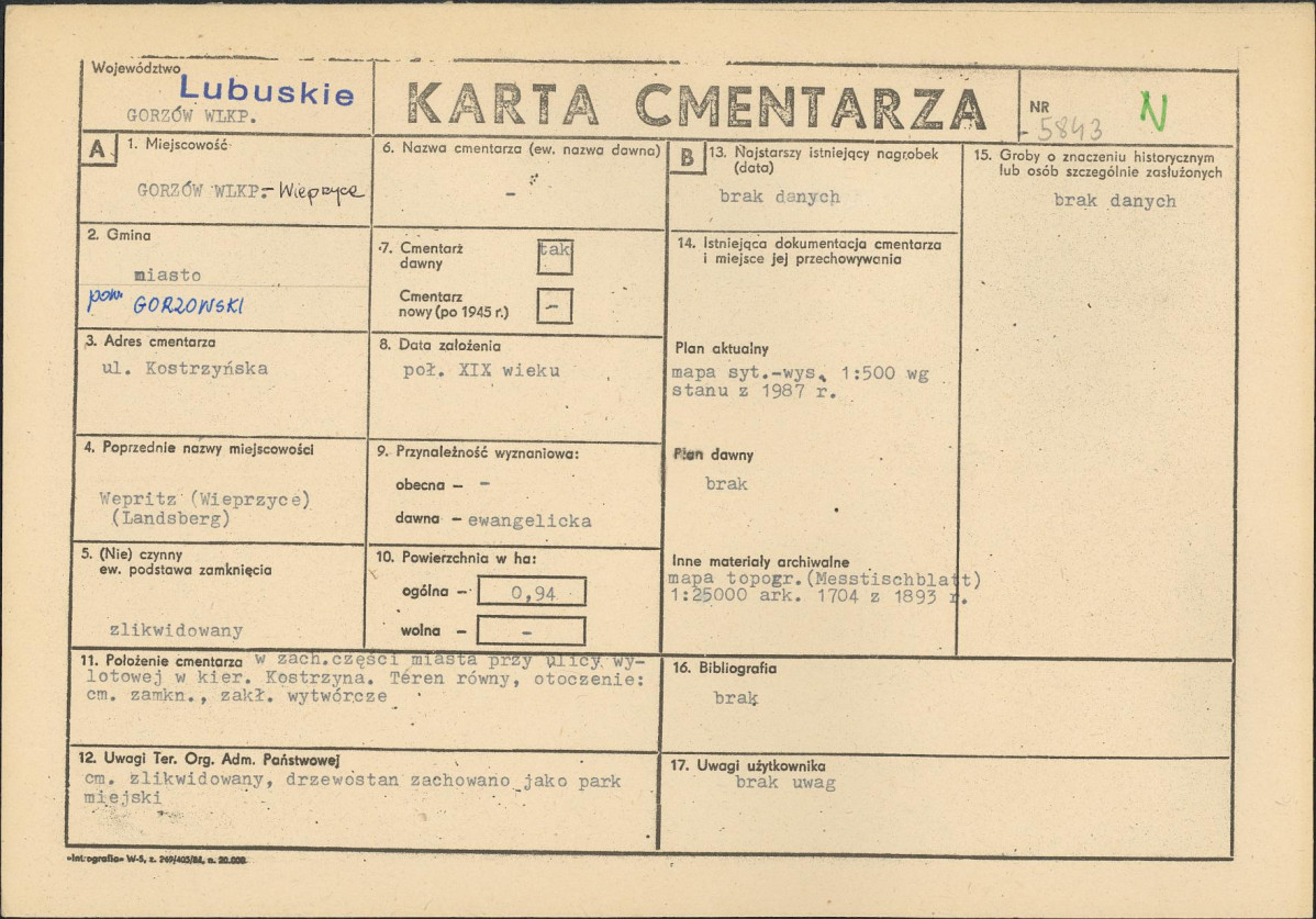 Karta cmentarza, skan nr 1