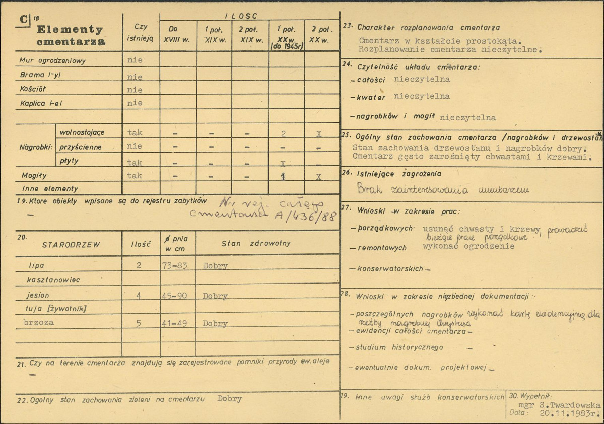 KC - Karta cmentarza, skan nr 2