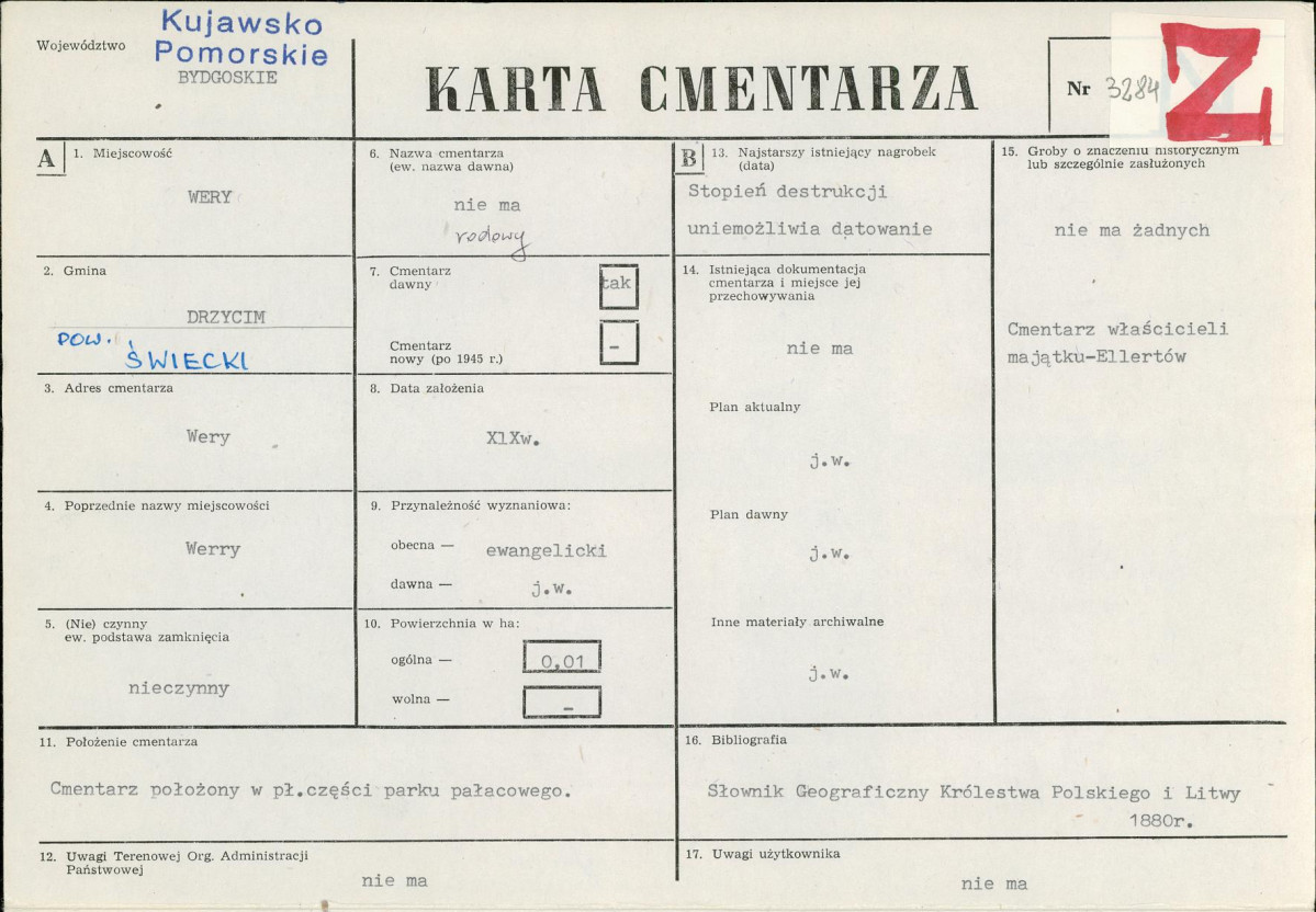 KC - Karta cmentarza, skan nr 1