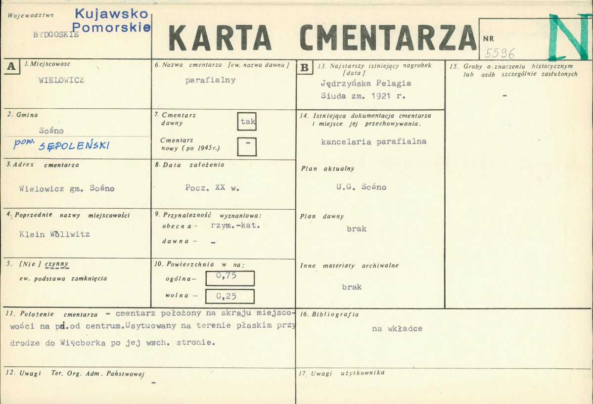 KC - Karta cmentarza, skan nr 1