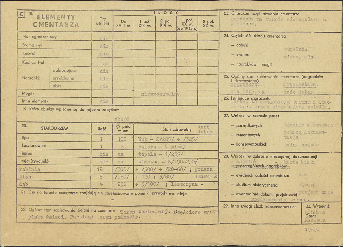 Karta cmentarza, skan nr 2