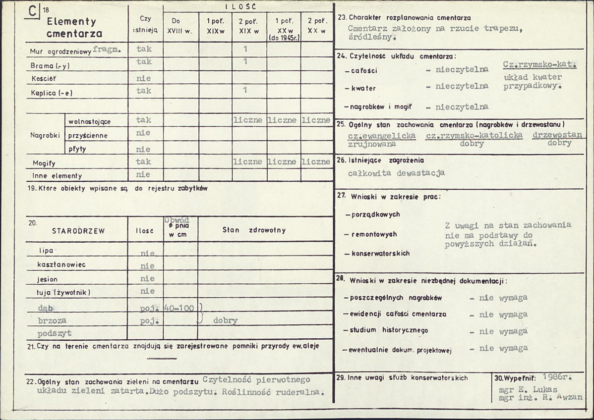 Karta cmentarza, skan nr 2