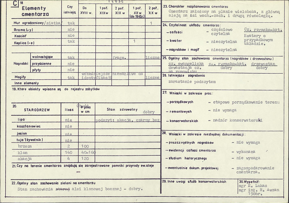 Karta cmentarza, skan nr 2