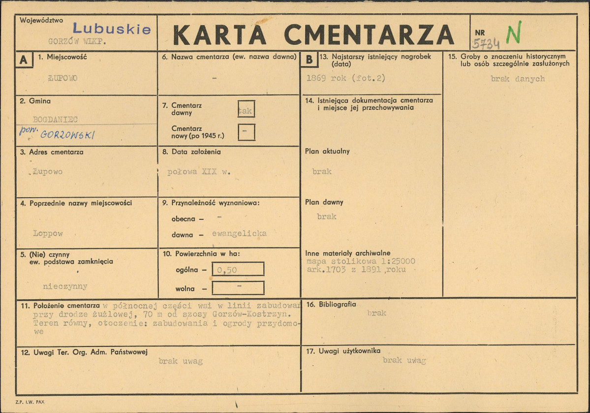 Karta cmentarza, skan nr 1