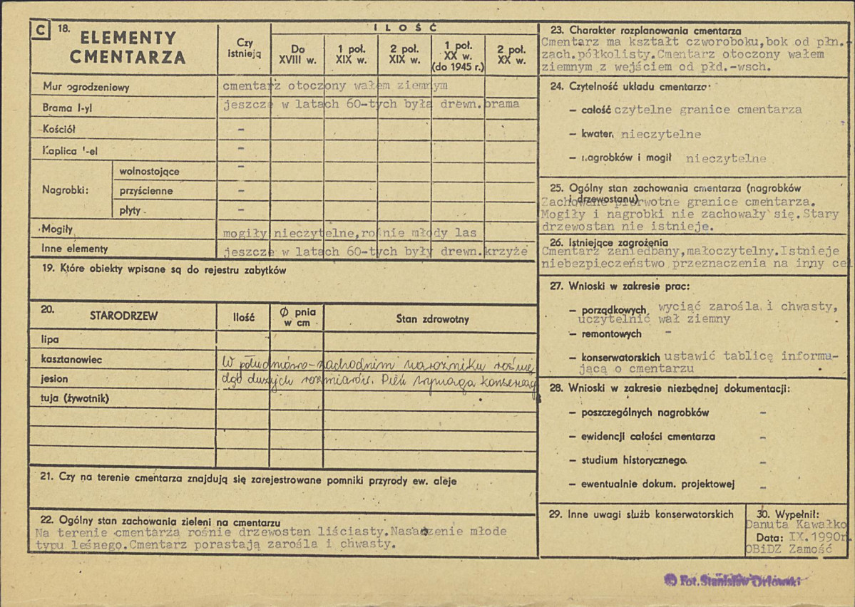 Karta cmentarza, skan nr 2