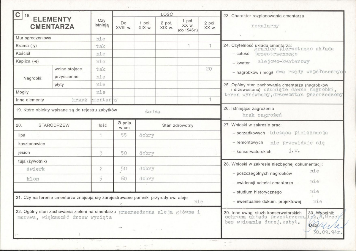KC - Karta cmentarza, skan nr 2