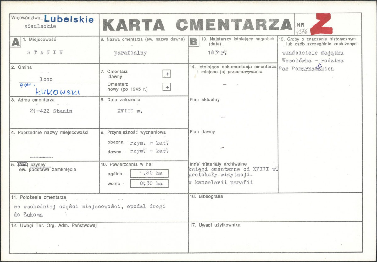 Karta cmentarza, skan nr 1