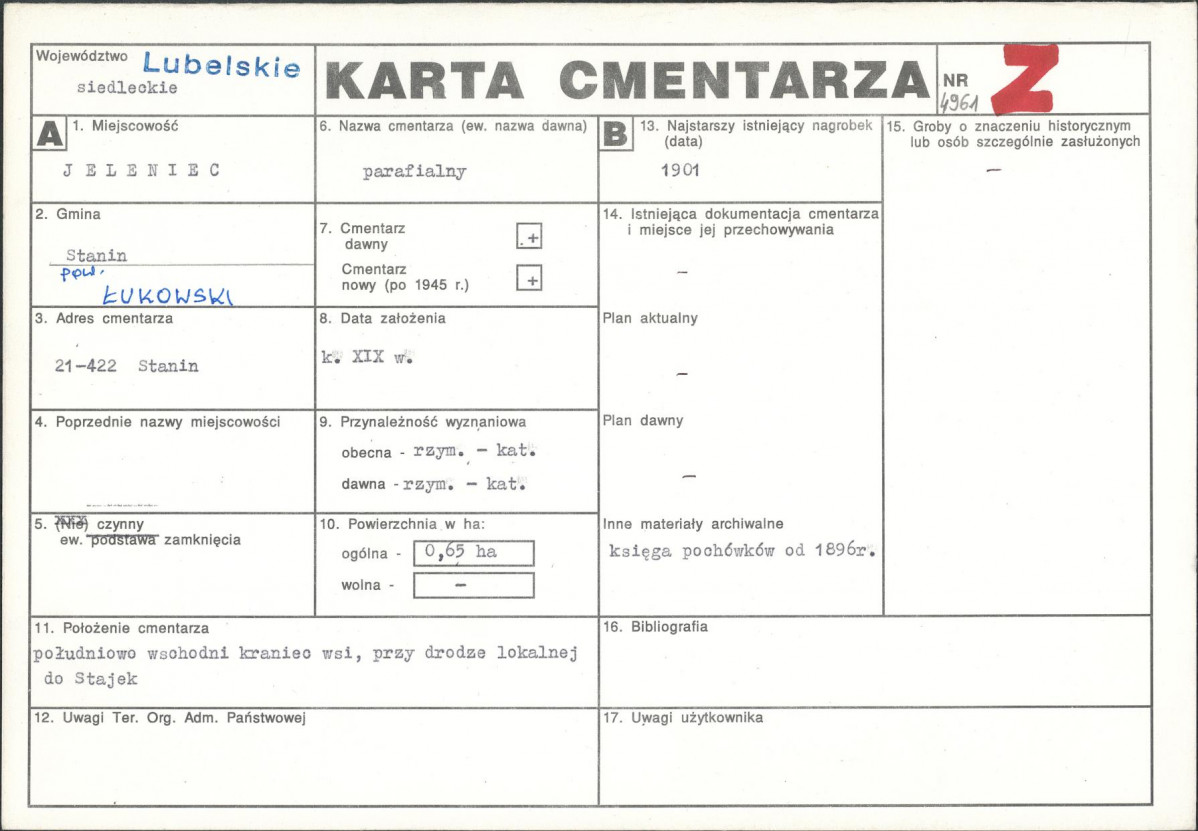 Karta cmentarza, skan nr 1