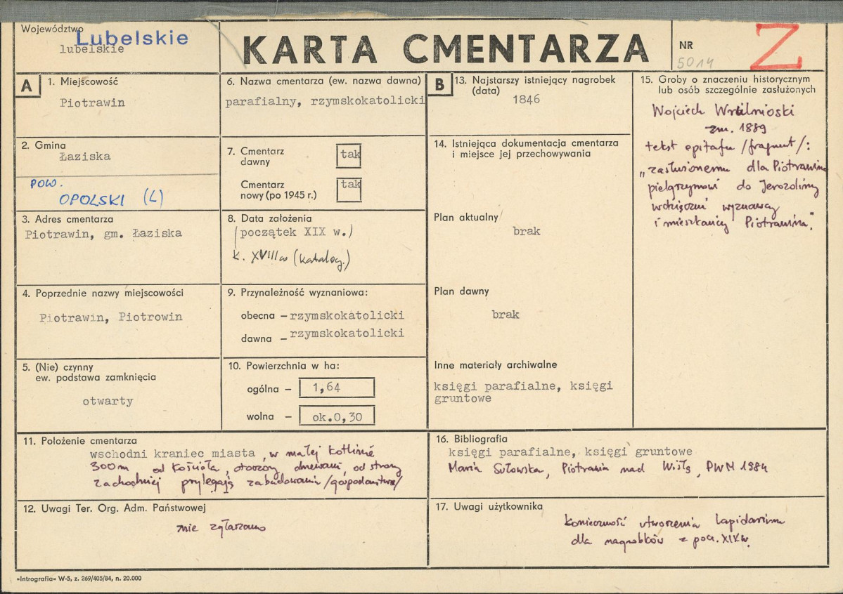 Karta cmentarza, skan nr 1