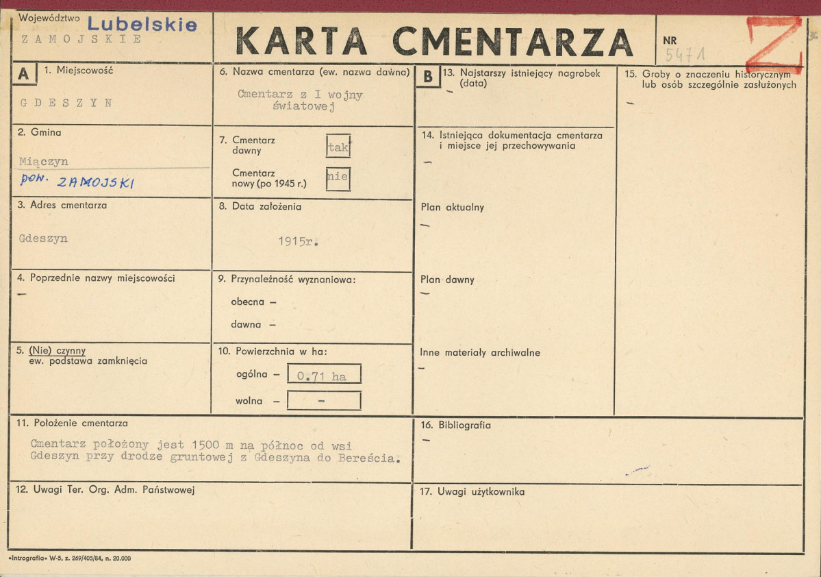 KC - Karta cmentarza, skan nr 1