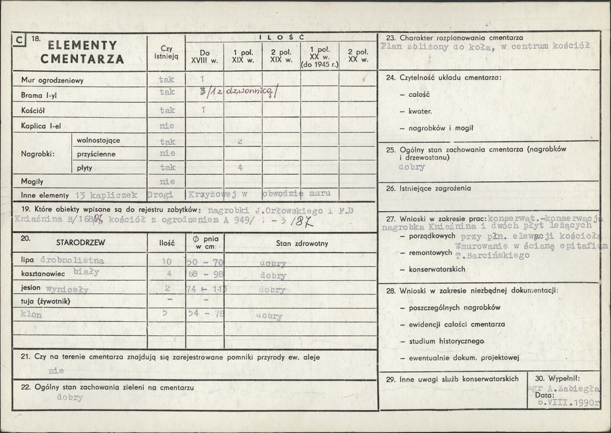 KC - Karta cmentarza, skan nr 2