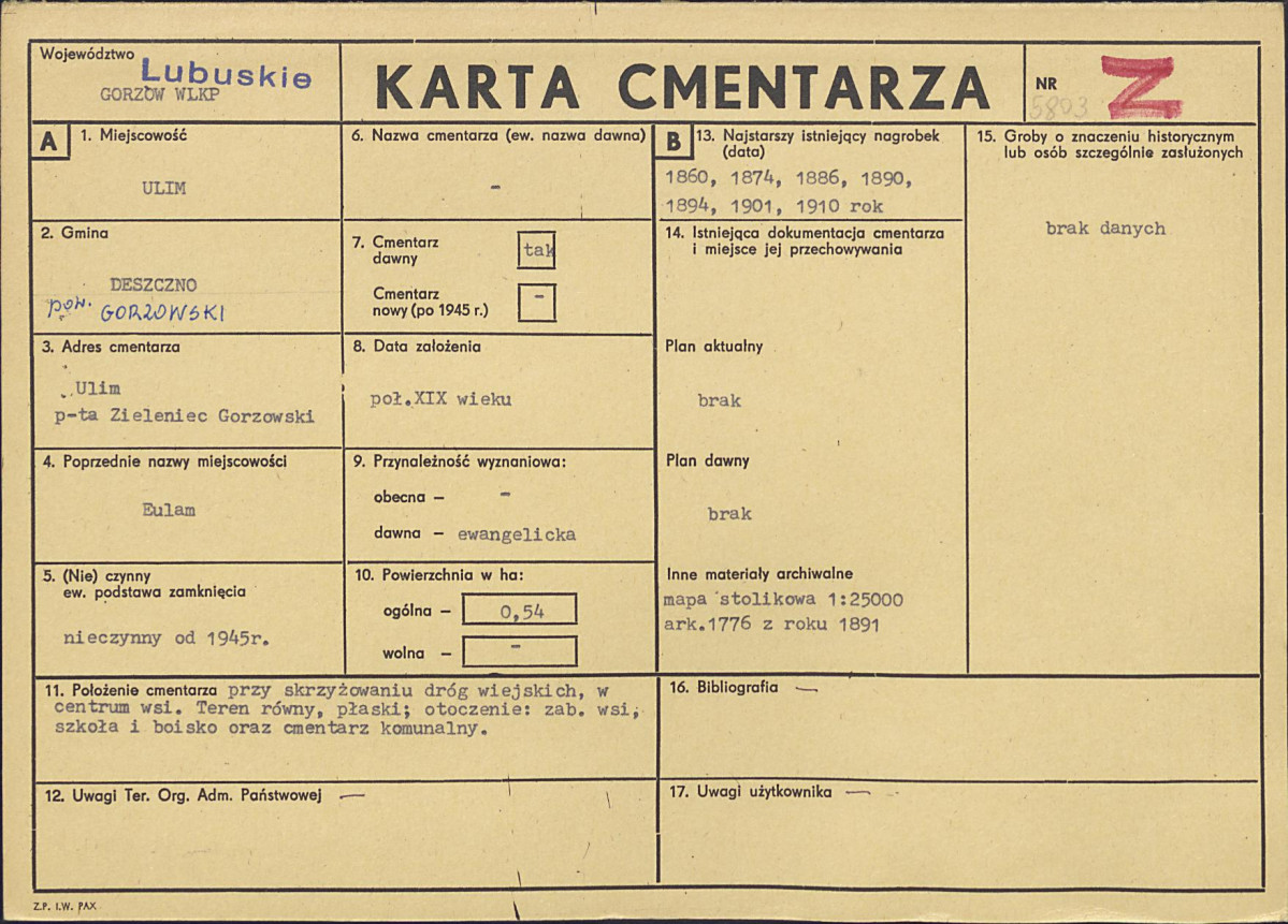Karta cmentarza, skan nr 1