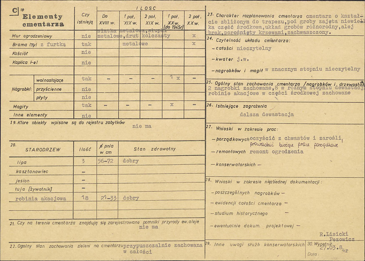 KC - Karta cmentarza, skan nr 2