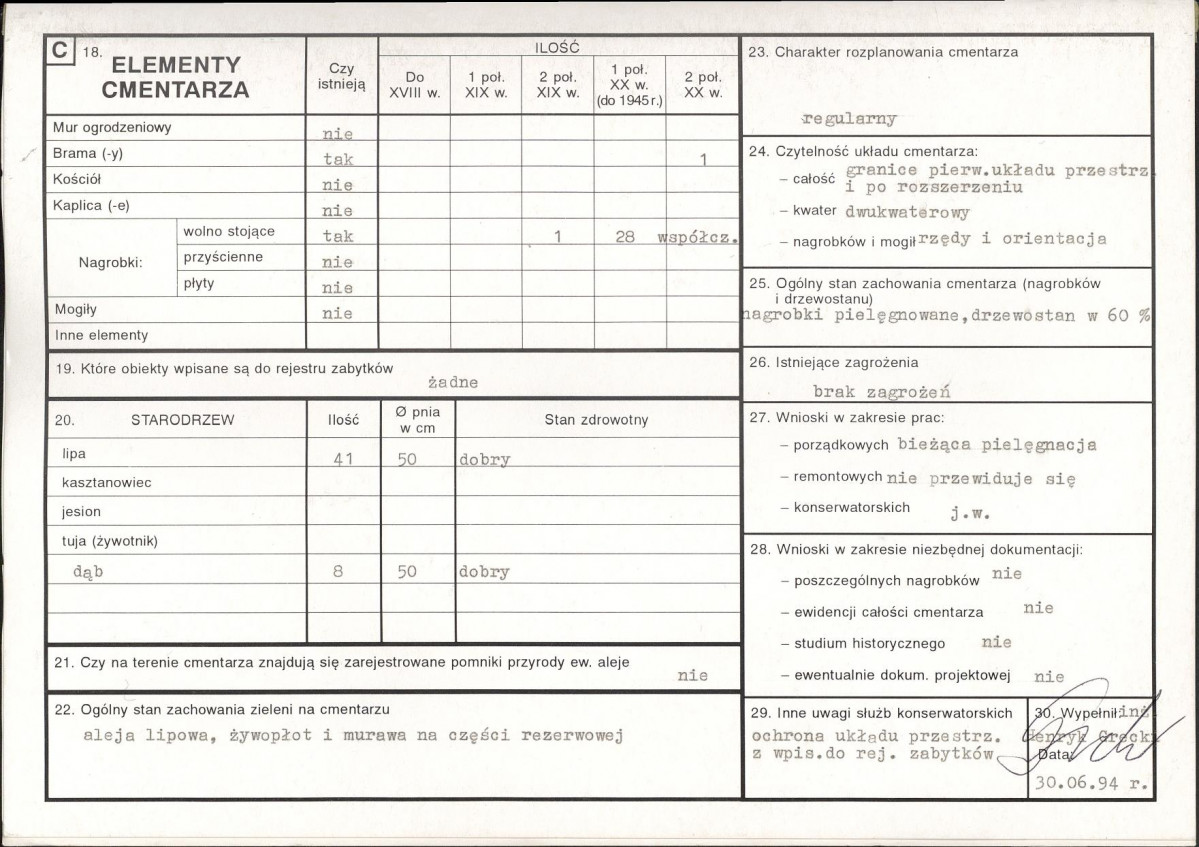 KC - Karta cmentarza, skan nr 2