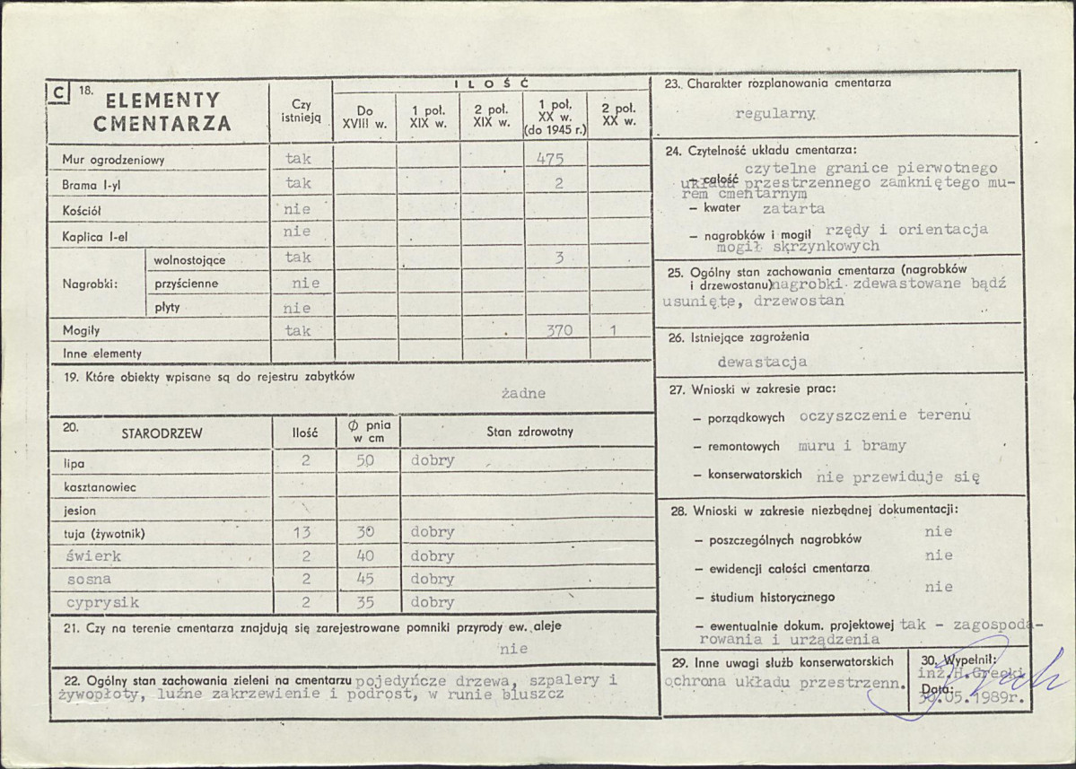 Karta cmentarza, skan nr 2