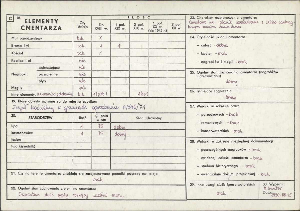 KC - Karta cmentarza, skan nr 2