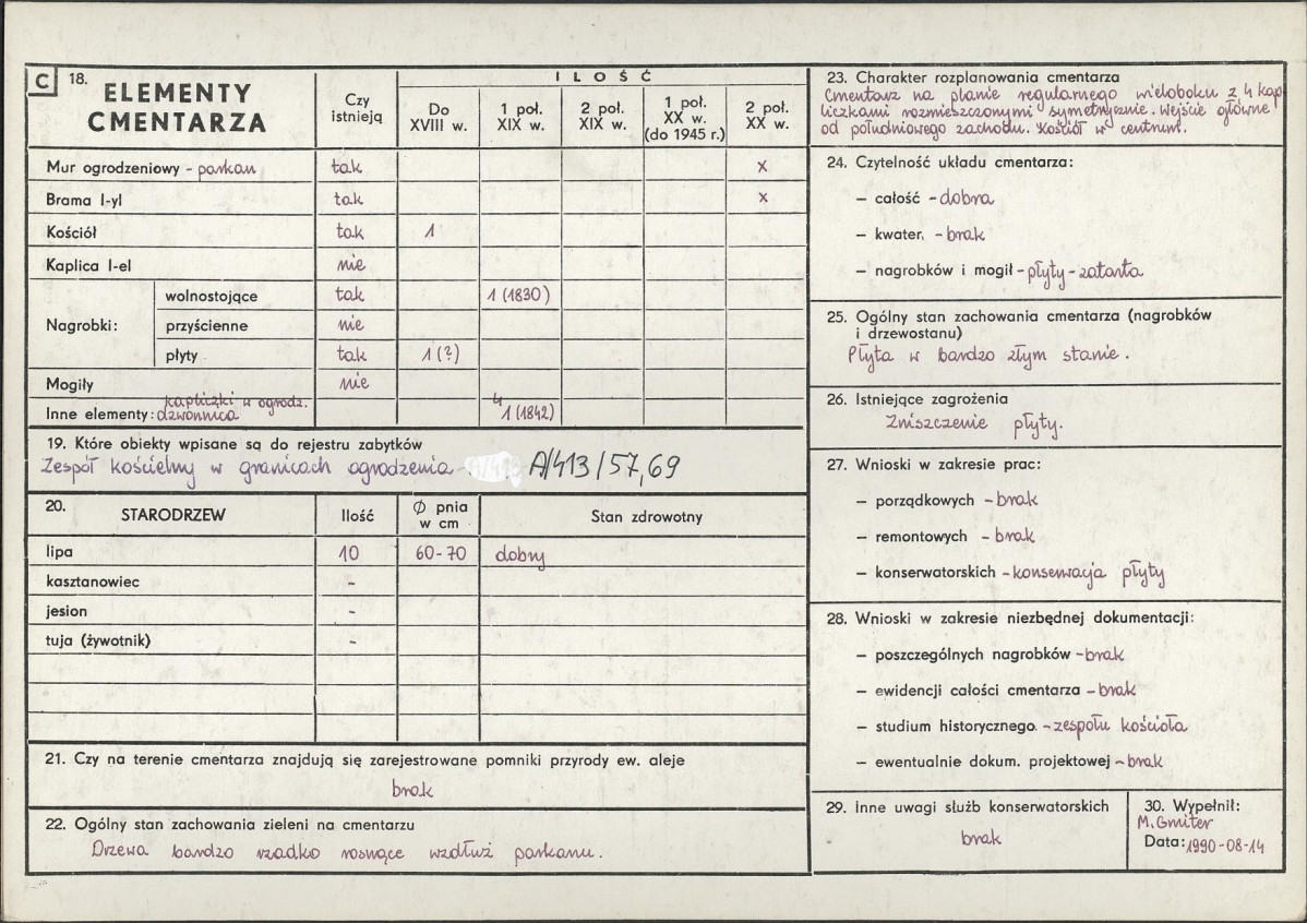 KC - Karta cmentarza, skan nr 2
