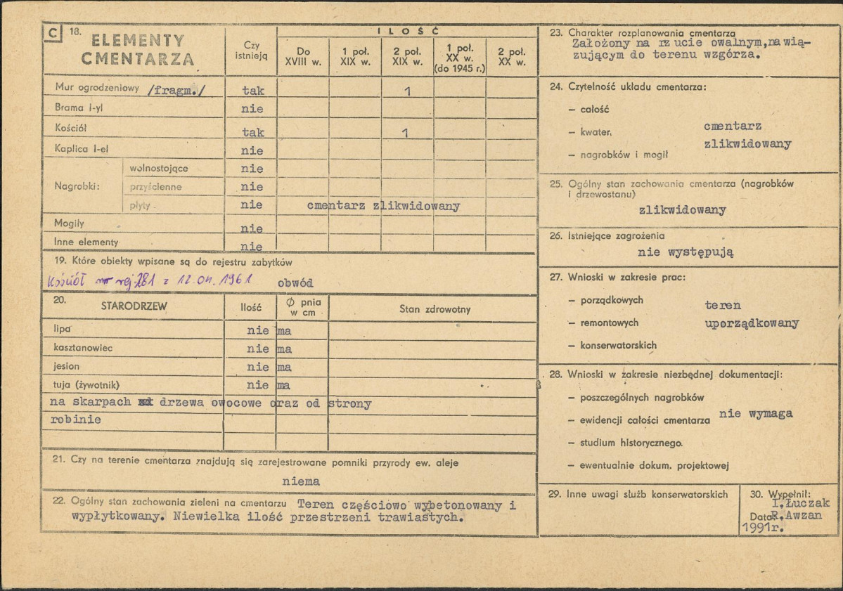 Karta cmentarza, skan nr 2