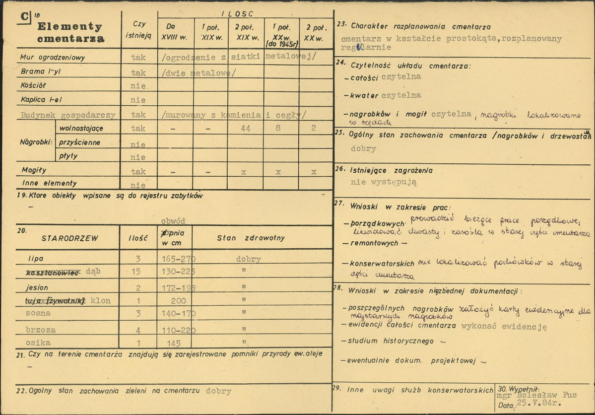 KC - Karta cmentarza, skan nr 2
