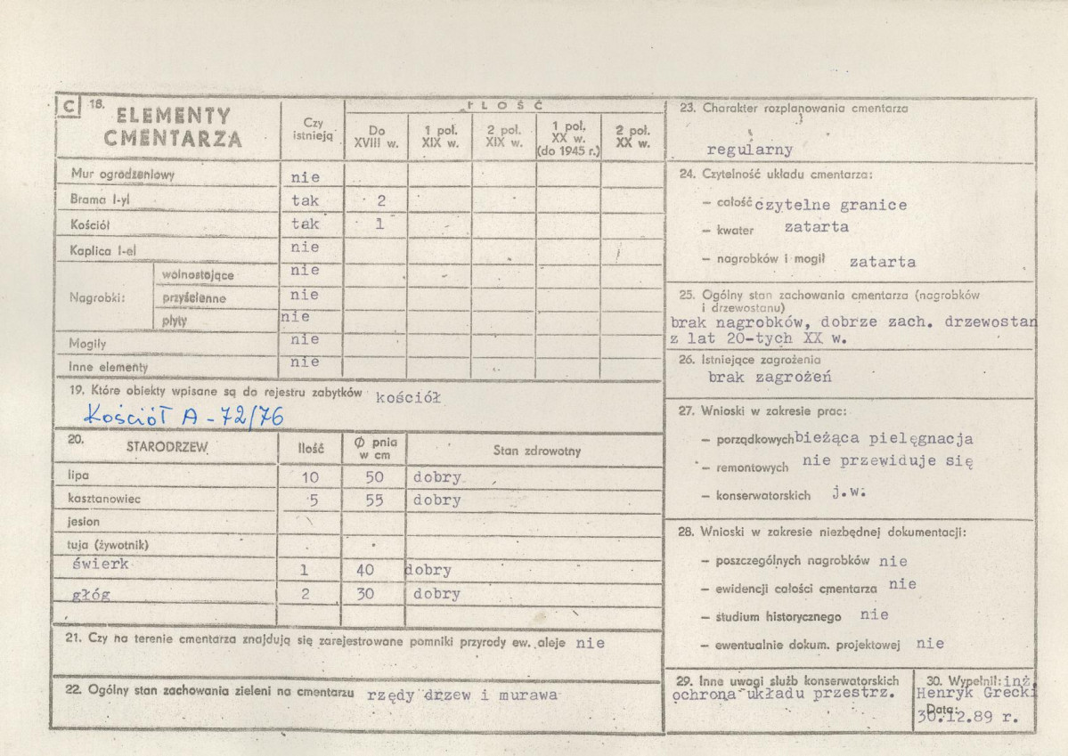 Karta cmentarza, skan nr 2