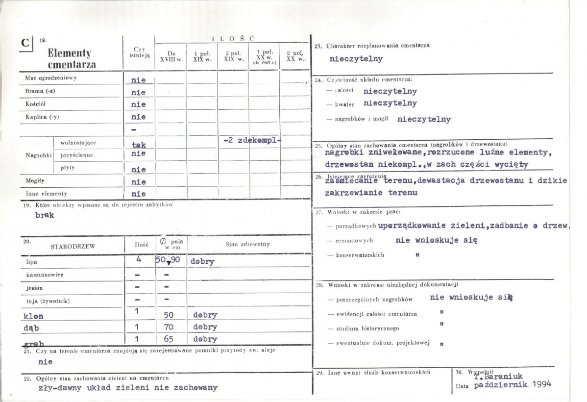 Karta cmentarza, skan nr 2