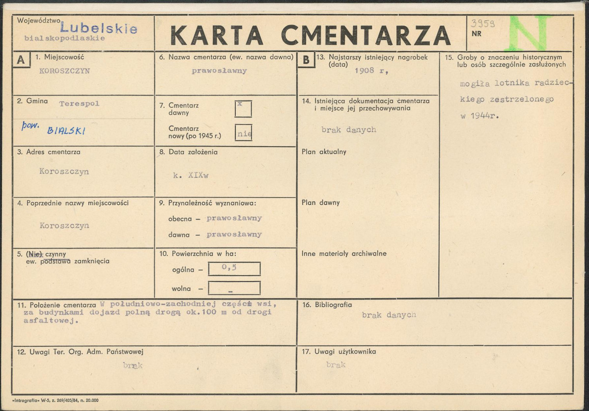Karta cmentarza, skan nr 1