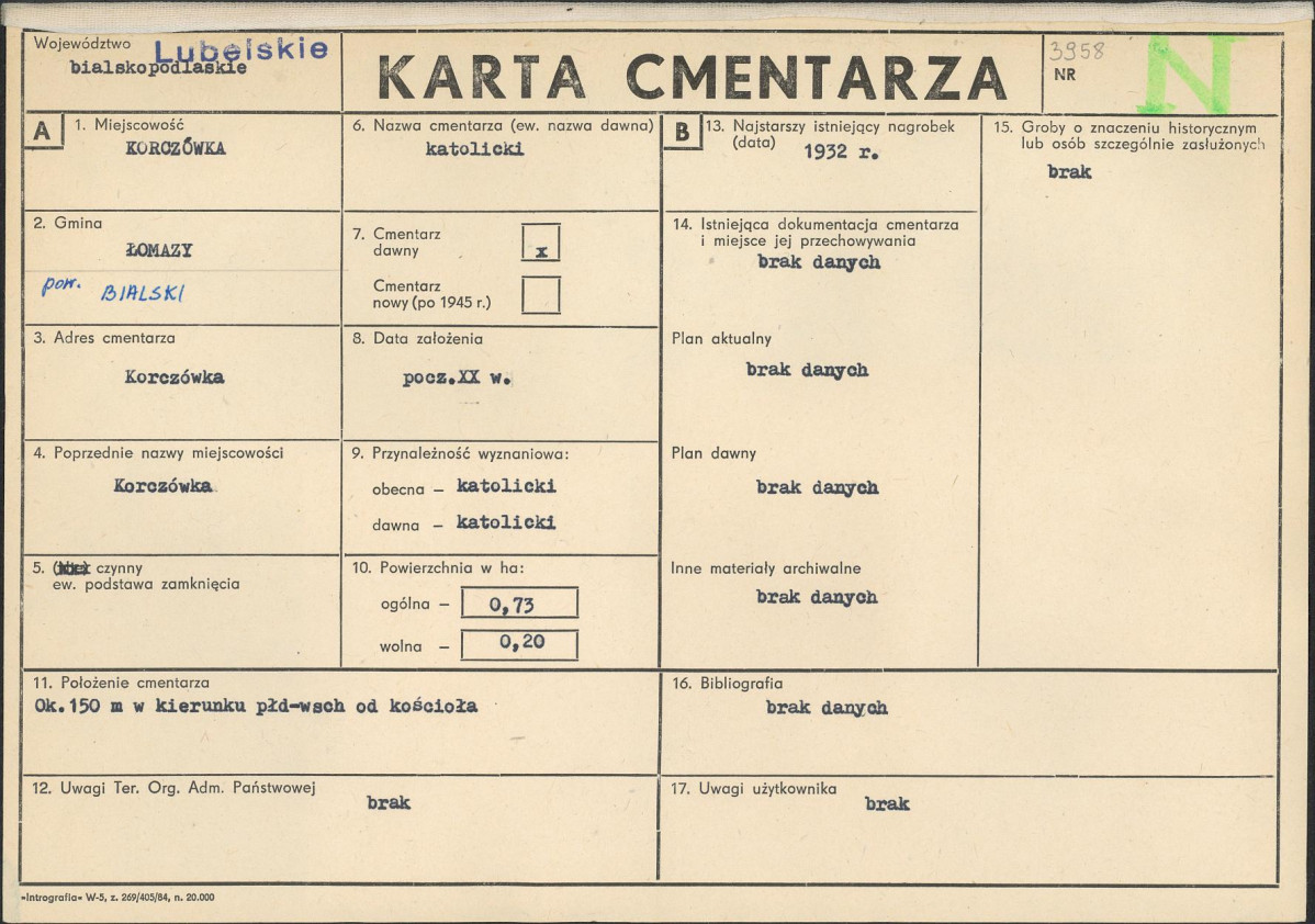 Karta cmentarza, skan nr 1