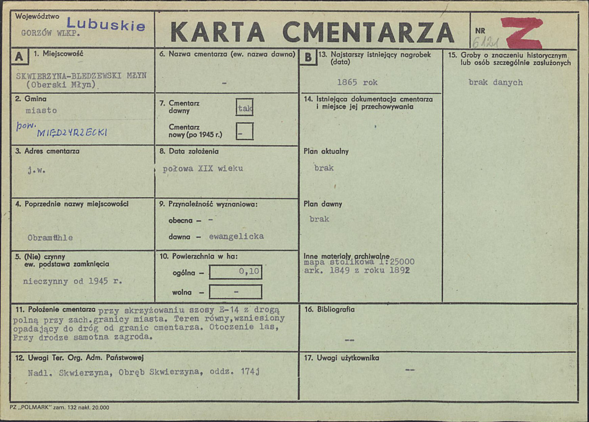 Karta cmentarza, skan nr 1