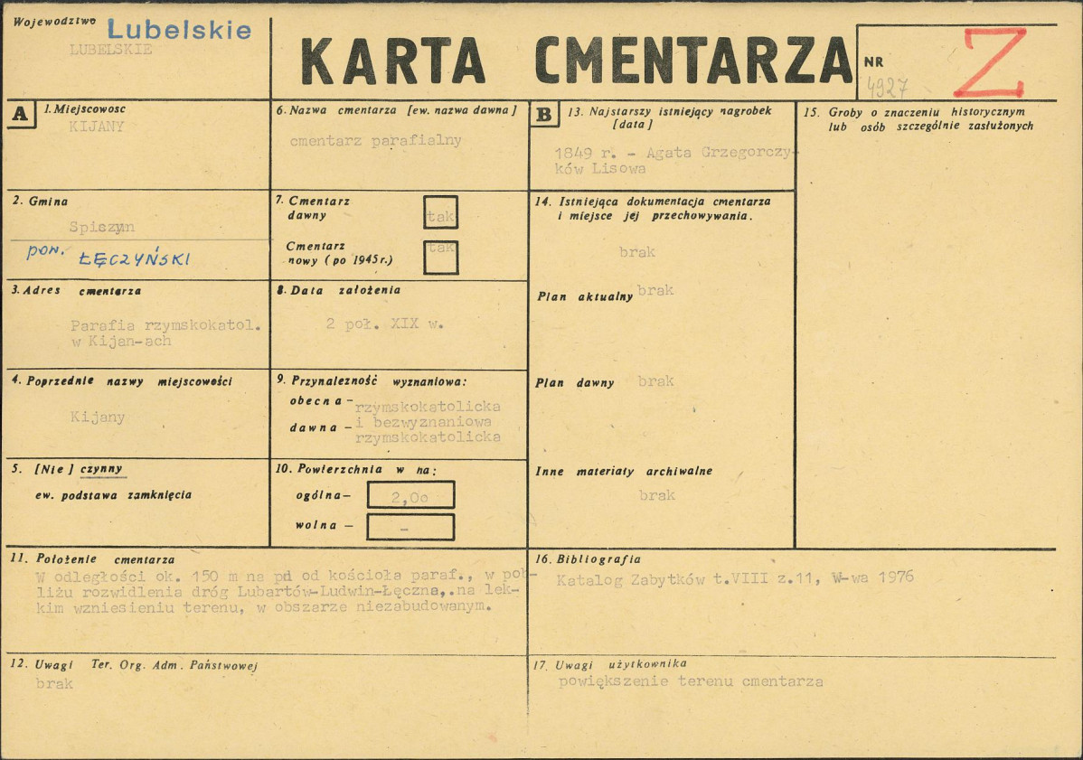 Karta cmentarza, skan nr 1